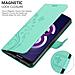 Custodia Compatibile Con Honor 8s / Huawei Y5 2019 In Turchese Fiore - Coperchio Protettivo In Design Floreale Con Chiusura Magnetica, Funzione Stand E Slot Per Carte - Foto miniatura 5