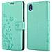 Custodia Compatibile Con Honor 8s / Huawei Y5 2019 In Turchese Fiore - Coperchio Protettivo In Design Floreale Con Chiusura Magnetica, Funzione Stand E Slot Per Carte - Foto miniatura 8