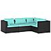 Set Divani Da Giardino 4 Pz Con Cuscini In Polyrattan Nero - Foto miniatura 1