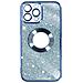 Cover Per Iphone 13 Pro Max Glitter Amovibile Silicone Protecam Spark Azzurra - Foto miniatura 1