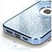 Cover Per Iphone 13 Pro Max Glitter Amovibile Silicone Protecam Spark Azzurra - Foto miniatura 5