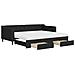 Divano Letto Estraibile Con Cassetti Nero 90x200 Cm In Tessuto - Foto miniatura 1