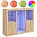 Credenze Con Luci Led 3 Pz Rovere Sonoma In Legno Multistrato - Foto miniatura 2