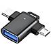 Adattatore 2 In 1 Da Type-c E Micro-usb Con Indicatore Led - Foto miniatura 2
