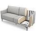 Divano Industriale A 2 Posti Sasha In Tessuto Grigio Chiaro - Foto miniatura 2