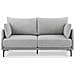 Divano Industriale A 2 Posti Sasha In Tessuto Grigio Chiaro - Foto miniatura 5