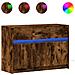 Mobile Porta TV con LED Rovere Fumo 91x34x61 cm in Truciolato - Foto miniatura 1