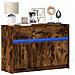 Mobile Porta TV con LED Rovere Fumo 91x34x61 cm in Truciolato - Foto miniatura 5