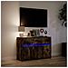 Mobile Porta TV con LED Rovere Fumo 91x34x61 cm in Truciolato - Foto miniatura 8
