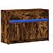Mobile Porta TV con LED Rovere Fumo 91x34x61 cm in Truciolato - Foto miniatura 10