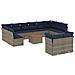 Set Divani Da Giardino 13 Pz Con Cuscini Grigio In Polyrattan - Foto miniatura 2