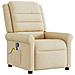 Poltrona Massaggiante Reclinabile Crema in Tessuto - Foto miniatura 1