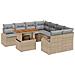 Set da pranzo da giardino 9 pezzi con cuscini Beige Rattan Poliacacia - Foto miniatura 1