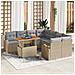Set da pranzo da giardino 9 pezzi con cuscini Beige Rattan Poliacacia - Foto miniatura 2