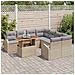 Set da pranzo da giardino 9 pezzi con cuscini Beige Rattan Poliacacia - Foto miniatura 3