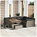 Set di Divani da Giardino  con Cuscini Grigio Rattan Poli Acacia, Set da Pranzo da Giardino  con Cuscini Grigio Rattan Poli Acacia, Divano da Giardino a Due Posti con Cuscini Grigio Rattan Poli - Foto miniatura 2