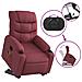 Poltrona Alzapersona Massaggio Reclinabile Rosso Vino Tessuto - Foto miniatura 6