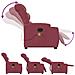 Poltrona Alzapersona Massaggio Reclinabile Rosso Vino Tessuto - Foto miniatura 7