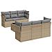 Set Divani da Giardino 7 pz con Cuscini Beige in Polyrattan - Foto miniatura 1
