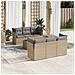 Set Divani da Giardino 7 pz con Cuscini Beige in Polyrattan - Foto miniatura 2