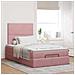 Struttura Letto Pouf con Materasso Rosa 120x200 cm Velluto - Foto miniatura 4