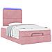 Struttura Letto Pouf con Materasso Rosa 120x200 cm Velluto - Foto miniatura 6