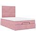 Struttura Letto Pouf con Materasso Rosa 120x200 cm Velluto - Foto miniatura 7
