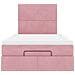Struttura Letto Pouf con Materasso Rosa 120x200 cm Velluto - Foto miniatura 8