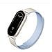 Cinturino Magnetico In Pelle Kona Bicolore Compatibile Con Xiaomi Mi Band 8/9/10 White+blue - Foto miniatura 2