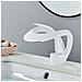 Rubinetto per lavabo da bagno, Blackswan, tipo M215, modello corto bianco con bocca a cascata, misura 15 cm - Foto miniatura 4