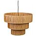 Lampada Soffitto Rafia E Metallo Marrone 51x51x37h Cm - Foto miniatura 1