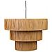 Lampada Soffitto Rafia E Metallo Marrone 51x51x37h Cm - Foto miniatura 3