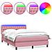 Letto a Molle con Materasso e LED Rosa 140x210 cm in Velluto - Foto miniatura 1