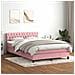 Letto a Molle con Materasso e LED Rosa 140x210 cm in Velluto - Foto miniatura 2