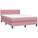 Letto a Molle con Materasso e LED Rosa 140x210 cm in Velluto - Foto miniatura 5
