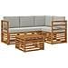 Set divani con cuscino 5 pcs Grigio Naturale e Chiaro - Foto miniatura 1