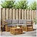 Set divani con cuscino 5 pcs Grigio Naturale e Chiaro - Foto miniatura 2