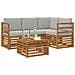 Set divani con cuscino 5 pcs Grigio Naturale e Chiaro - Foto miniatura 3