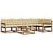 Set di divani da esterno con cuscino 6 pcs Naturale e Beige - Foto miniatura 3