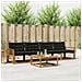 Set di divani da esterno con cuscino 5 pcs Naturale e Nero - Foto miniatura 2