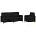 Set di Divani con Storage 2 pcs Nero Poliestere - Foto miniatura 1