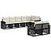 Set Divano da Giardino 8 pcs Nero e Bianco Crema polyrattan - Foto miniatura 1