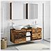 Set di mobili per il bagno 5 pcs Legno antico - Foto miniatura 4