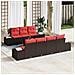 Set Divano da Giardino 8 pz Beige e Rosso polyrattan - Foto miniatura 5