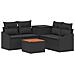 Set di divani 6 pz Nero Rattan sintetico e Acciaio - Foto miniatura 1