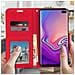 Custodia A Libro Galaxy S10 Plus Portacarte Funzione Supporto - Rosso - Foto miniatura 3