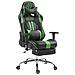 Poltrona Racing Limit XL Similpelle Nero Verde con Poggiapiedi - Foto miniatura 1