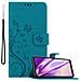 Custodia Compatibile Con Honor 8s / Huawei Y5 2019 In Blu Fiore - Coperchio Protettivo In Design Floreale Con Chiusura Magnetica, Funzione Stand E Slot Per Carte - Foto miniatura 1