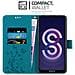 Custodia Compatibile Con Honor 8s / Huawei Y5 2019 In Blu Fiore - Coperchio Protettivo In Design Floreale Con Chiusura Magnetica, Funzione Stand E Slot Per Carte - Foto miniatura 3