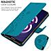Custodia Compatibile Con Honor 8s / Huawei Y5 2019 In Blu Fiore - Coperchio Protettivo In Design Floreale Con Chiusura Magnetica, Funzione Stand E Slot Per Carte - Foto miniatura 5